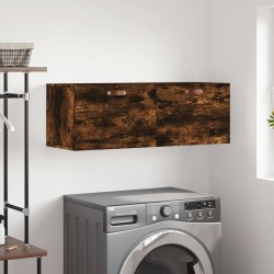 vidaXL Armario de pared madera ingeniería roble ahumado 100x36,5x35 cm