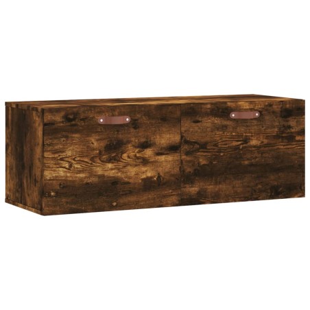 vidaXL Armario de pared madera ingeniería roble ahumado 100x36,5x35 cm