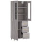 vidaXL Aparador alto madera contrachapada gris sonoma 69,5x34x180 cm vidaXL Aparador alto madera contrachapada gris sonoma 69,5x34x180 cm