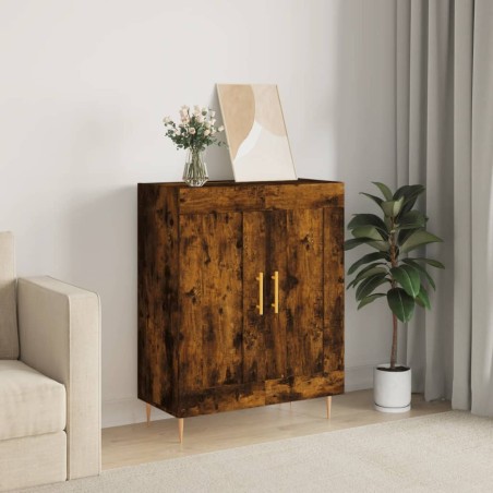 vidaXL Aparador de madera de ingeniería roble ahumado 69,5x34x90 cm