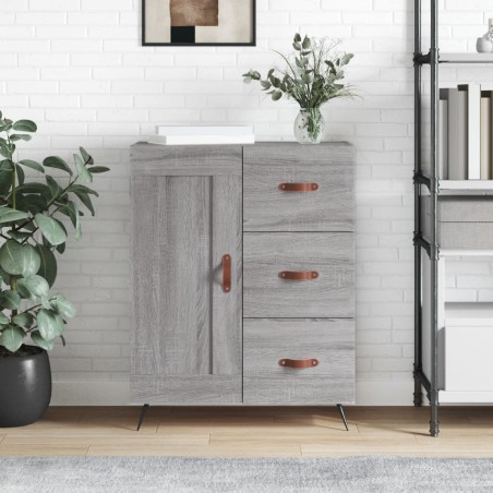 vidaXL Aparador de madera de ingeniería gris Sonoma 69,5x34x90 cm