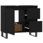 vidaXL Armario de baño madera contrachapada negro 65x33x60 cm vidaXL Armario de baño madera contrachapada negro 65x33x60 cm