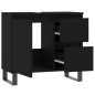 vidaXL Armario de baño madera contrachapada negro 65x33x60 cm vidaXL Armario de baño madera contrachapada negro 65x33x60 cm