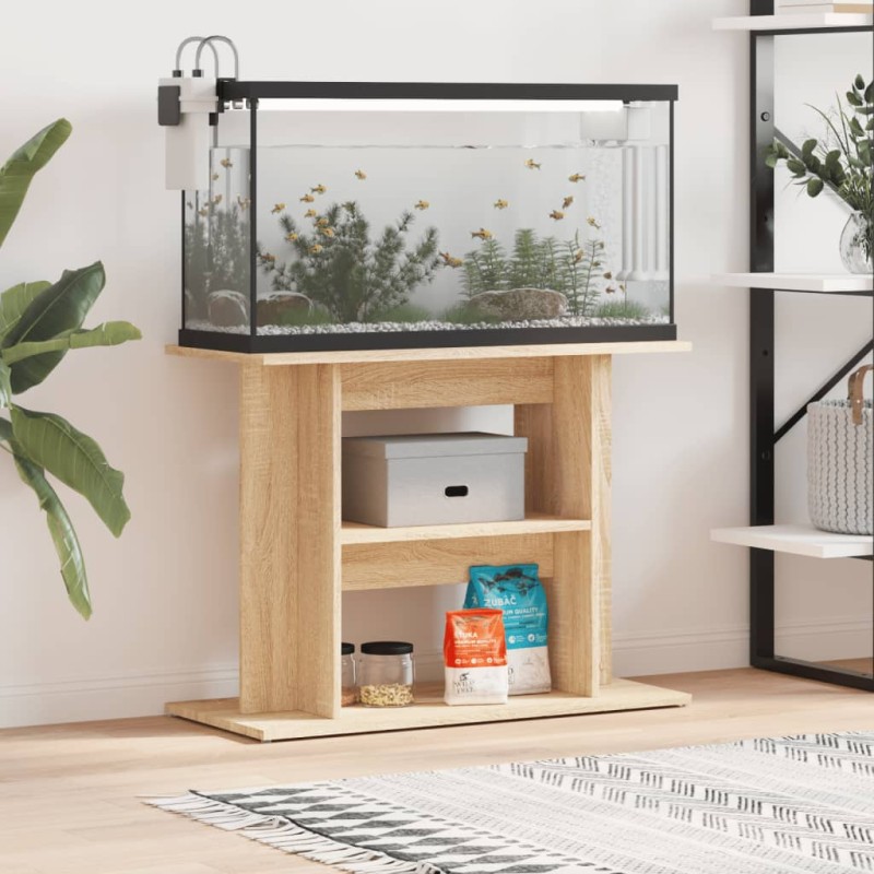 vidaXL Soporte para acuario madera ingeniería roble Sonoma 80x35x60 cm vidaXL Soporte para acuario madera ingeniería roble Sonoma 80x35x60 cm