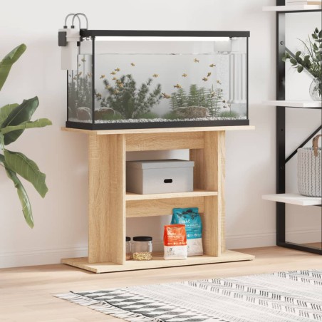 vidaXL Soporte para acuario madera ingeniería roble Sonoma 80x35x60 cm