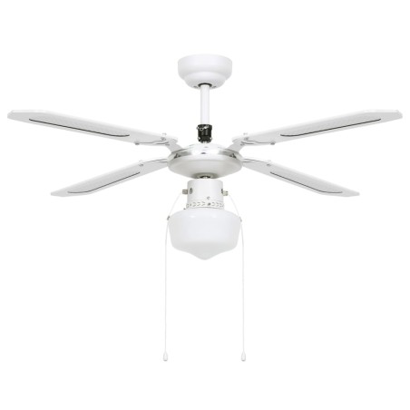 vidaXL Ventilador de techo con lámpara blanco 106 cm