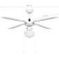 vidaXL Ventilador de techo con lámpara blanco 106 cm vidaXL Ventilador de techo con lámpara blanco 106 cm