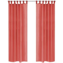 vidaXL Cortinas de gasa 2 unidades 140x225 cm rojo