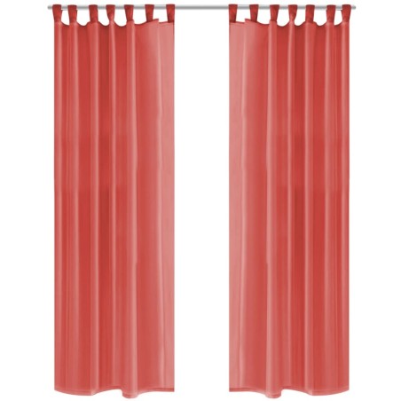 vidaXL Cortinas de gasa 2 unidades 140x225 cm rojo