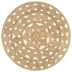 vidaXL Alfombra hecha a mano de yute trenzado 120 cm