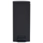vidaXL Cubo basura con pedal antihuellas 30L negro acero inoxidable