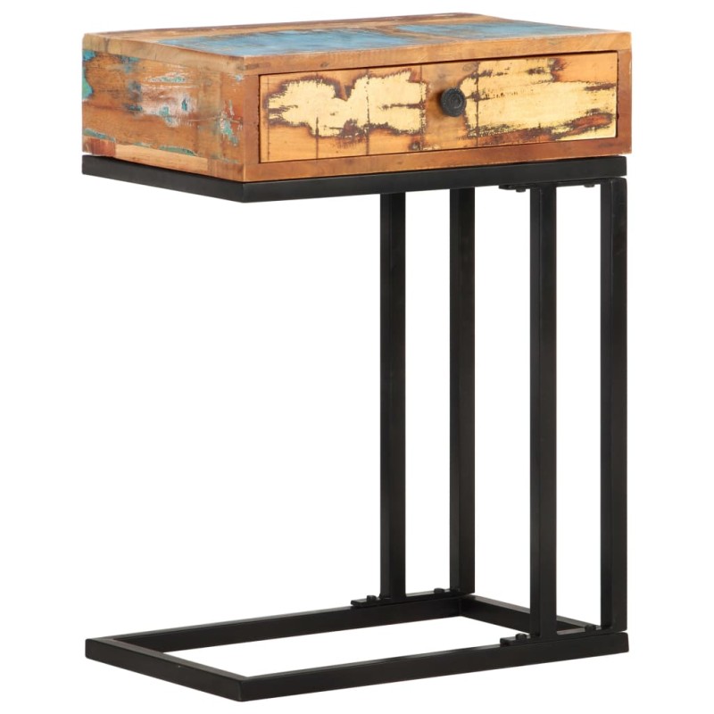 vidaXL Mesa auxiliar forma de U madera maciza reciclada 45x30x61 cm vidaXL Mesa auxiliar forma de U madera maciza reciclada 45x30x61 cm