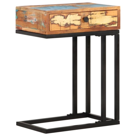 vidaXL Mesa auxiliar forma de U madera maciza reciclada 45x30x61 cm 