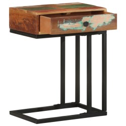 vidaXL Mesa auxiliar forma de U madera maciza reciclada 45x30x61 cm 