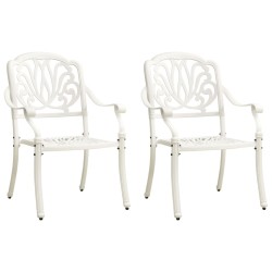 vidaXL Sillas de jardín 2 unidades aluminio fundido blanco