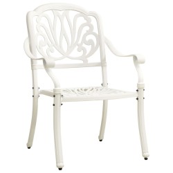 vidaXL Sillas de jardín 2 unidades aluminio fundido blanco