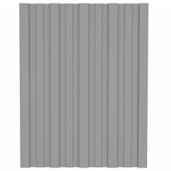 vidaXL Panel para tejado acero galvanizado gris 36 unidades 60x45 cm