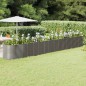 vidaXL Jardinera arriate acero recubrimiento polvo gris 620x80x68 cm vidaXL Jardinera arriate acero recubrimiento polvo gris 620x80x68 cm