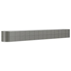 vidaXL Jardinera arriate acero recubrimiento polvo gris 620x80x68 cm