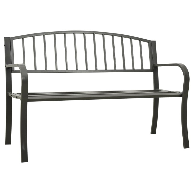 vidaXL Banco de jardín acero gris 120 cm vidaXL Banco de jardín acero gris 120 cm