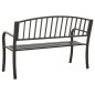 vidaXL Banco de jardín acero gris 120 cm vidaXL Banco de jardín acero gris 120 cm