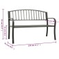 vidaXL Banco de jardín acero gris 120 cm vidaXL Banco de jardín acero gris 120 cm