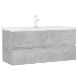 vidaXL Mueble con lavabo madera de ingeniería gris hormigón