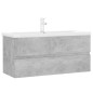 vidaXL Mueble con lavabo madera de ingeniería gris hormigón vidaXL Mueble con lavabo madera de ingeniería gris hormigón