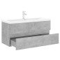 vidaXL Mueble con lavabo madera de ingeniería gris hormigón vidaXL Mueble con lavabo madera de ingeniería gris hormigón