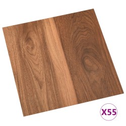 vidaXL Lamas para suelo autoadhesivas 55 uds PVC 5,11 m² marrón
