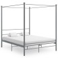 vidaXL Estructura de cama con dosel metal gris 160x200 cm 