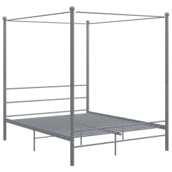 vidaXL Estructura de cama con dosel metal gris 160x200 cm 