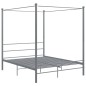 vidaXL Estructura de cama con dosel metal gris 160x200 cm 