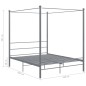 vidaXL Estructura de cama con dosel metal gris 160x200 cm 