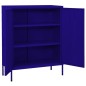 vidaXL Armario de almacenamiento acero azul marino 80x35x101,5 cm