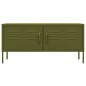 vidaXL Mueble para TV de acero verde oliva 105x35x50 cm