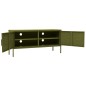 vidaXL Mueble para TV de acero verde oliva 105x35x50 cm