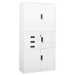 vidaXL Armario de oficina de acero blanco 90x40x180 cm