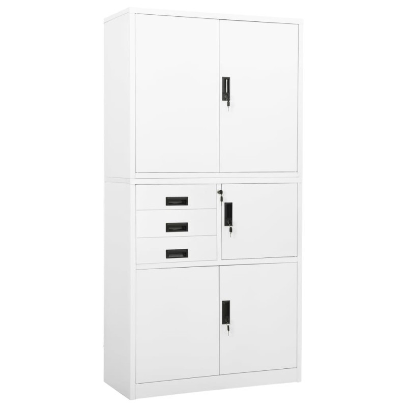 vidaXL Armario de oficina de acero blanco 90x40x180 cm vidaXL Armario de oficina de acero blanco 90x40x180 cm