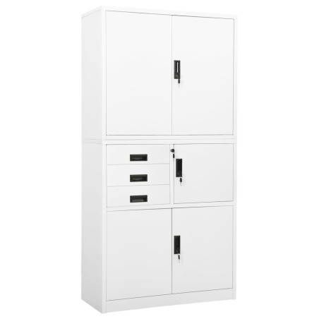vidaXL Armario de oficina de acero blanco 90x40x180 cm
