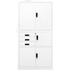 vidaXL Armario de oficina de acero blanco 90x40x180 cm