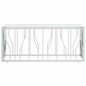 vidaXL Mesa de centro acero inoxidable y vidrio plateada 110x45x45 cm