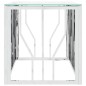 vidaXL Mesa de centro acero inoxidable y vidrio plateada 110x45x45 cm