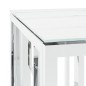 vidaXL Mesa de centro acero inoxidable y vidrio plateada 110x45x45 cm