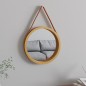 vidaXL Espejo de pared con correa dorado Ø35 cm vidaXL Espejo de pared con correa dorado Ø35 cm