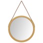 vidaXL Espejo de pared con correa dorado Ø35 cm vidaXL Espejo de pared con correa dorado Ø35 cm