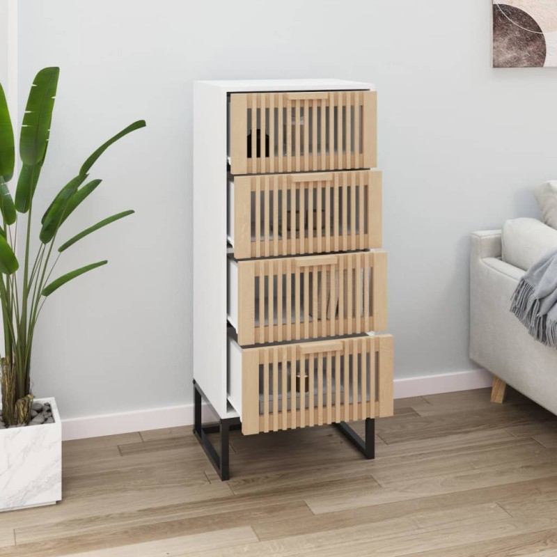 vidaXL Aparador alto madera contrachapada blanco 40x30x95 cm vidaXL Aparador alto madera contrachapada blanco 40x30x95 cm