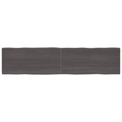 vidaXL Tablero mesa madera tratada borde vivo marrón 220x50x(2-4) cm