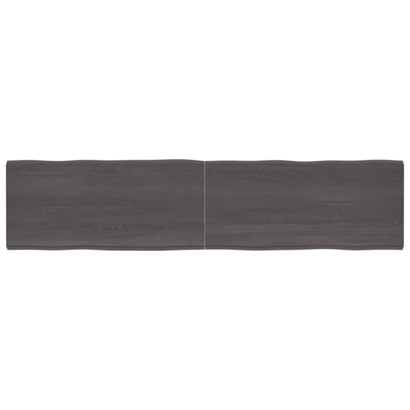 vidaXL Tablero mesa madera tratada borde vivo marrón 220x50x(2-4) cm