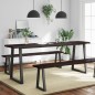 vidaXL Tablero mesa madera tratada borde vivo marrón 220x50x(2-4) cm